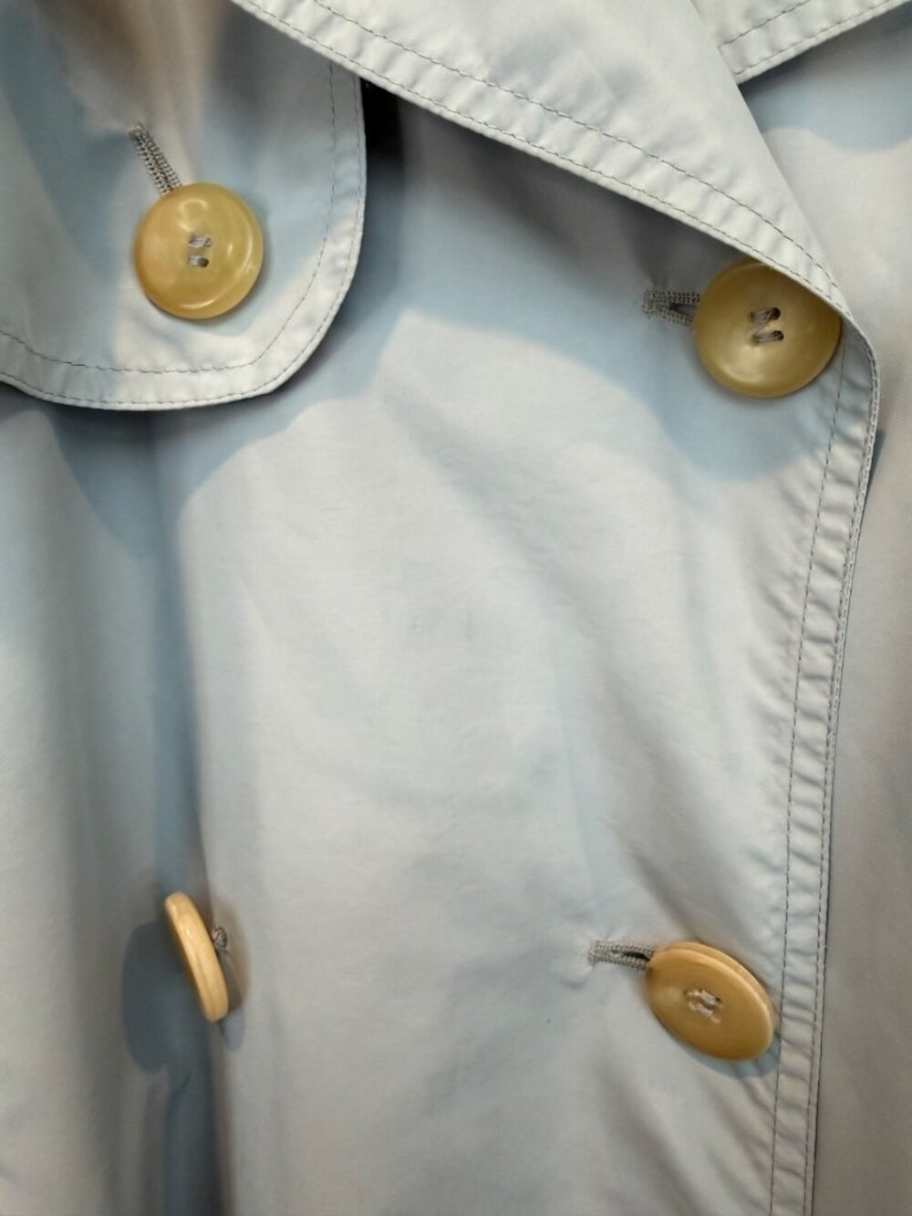 Luciano Barbera Women's Light Blue Gray Belted Trench Coat Size 46 Polyester - Picture 4 of 10